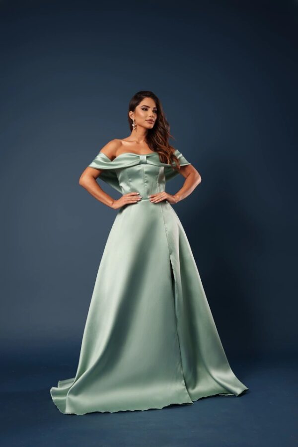 VESTIDO DE FESTA LONGO TENDÊNCIA ZIBELINE COM LAÇO FASHIONISTA RAVENA
